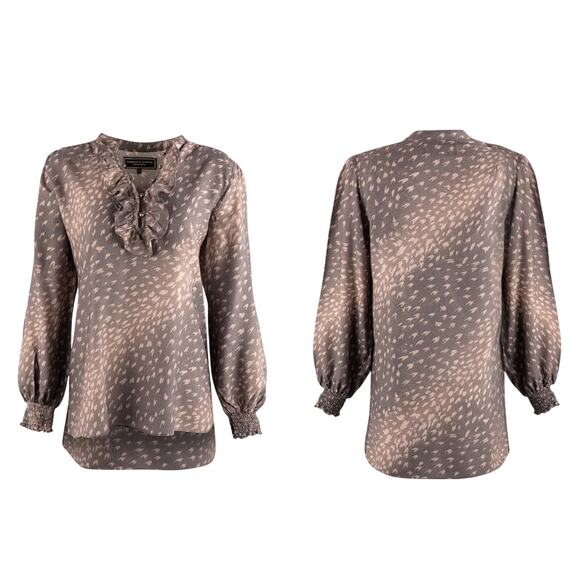 Double D Ranch Winter Ruffle Neck Blouse - Picture 1 of 9